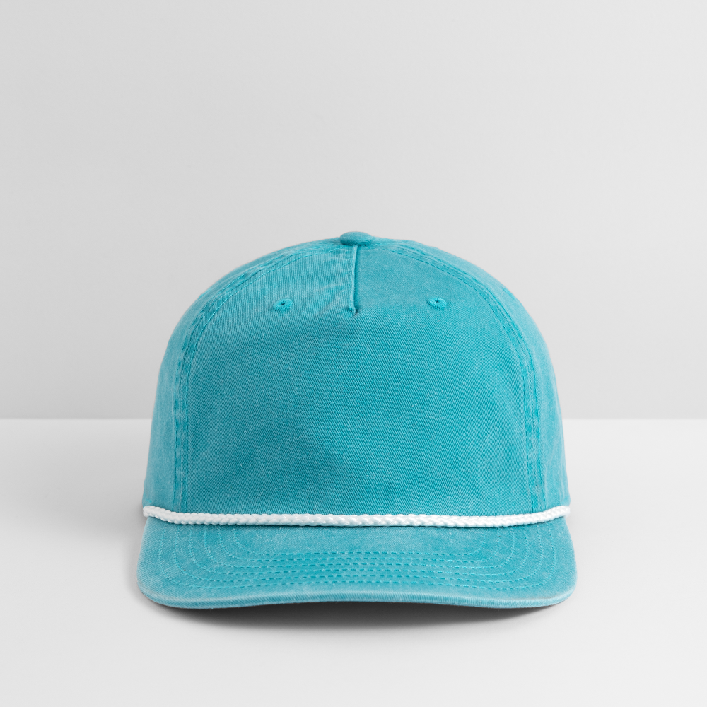 Customizable Vintage Washed Rope Cap ADD YOUR OWN PHOTO, IMAGES, DESIGNS, QUOTES AND MORE - faded turquoise
