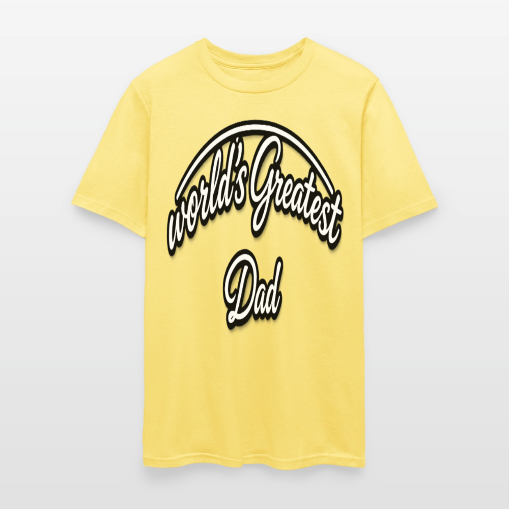 Dad Appreciation T Shirt: Worlds Greatest Dad Script - cornsilk