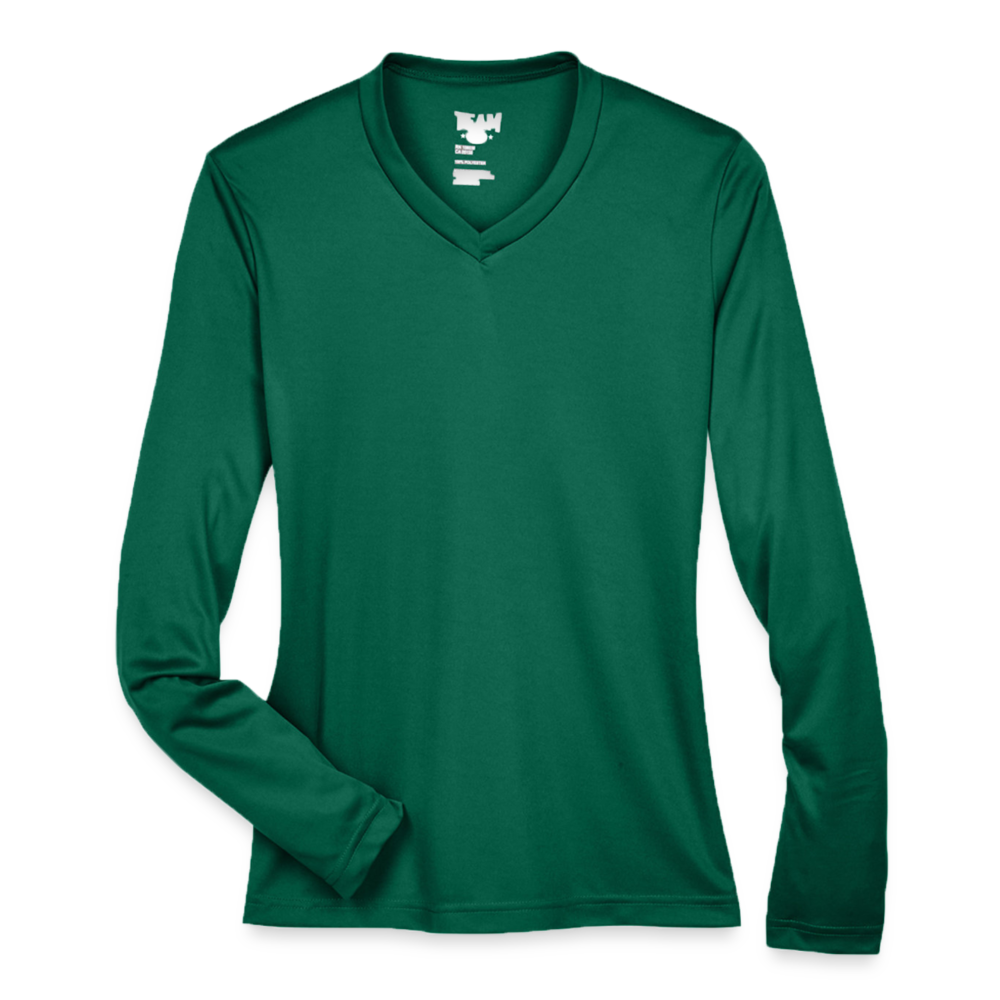 Customizable Ladies' Zone Performance Long-Sleeve T-Shirt ADD YOUR OWN PHOTO, IMAGES, DESIGNS, QUOTES AND MORE - forest green