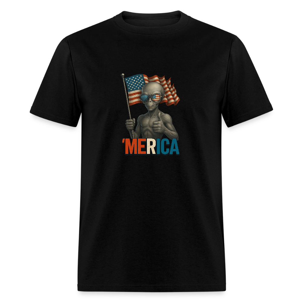 Thumbs Up Merica Alien 4th of July Funny and Patriotic Unisex Classic T-Shirt - black