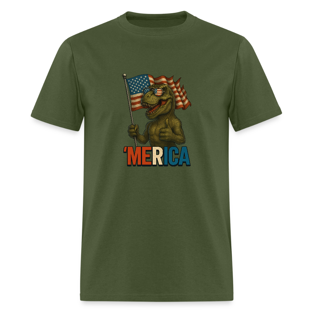 Thumbs Up Merica T Rex 4th of July Funny and Patriotic Unisex Classic T-Shirt - military green