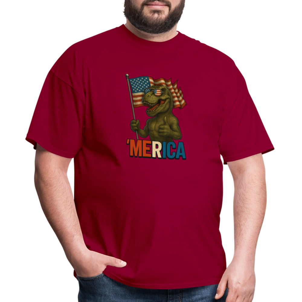Thumbs Up Merica T Rex 4th of July Funny and Patriotic Unisex Classic T-Shirt - dark red