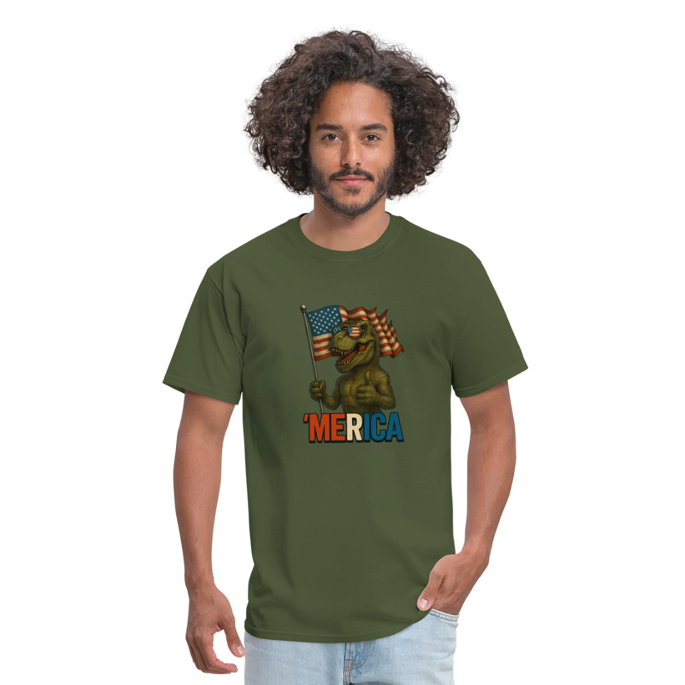 Thumbs Up Merica T Rex 4th of July Funny and Patriotic Unisex Classic T-Shirt - military green