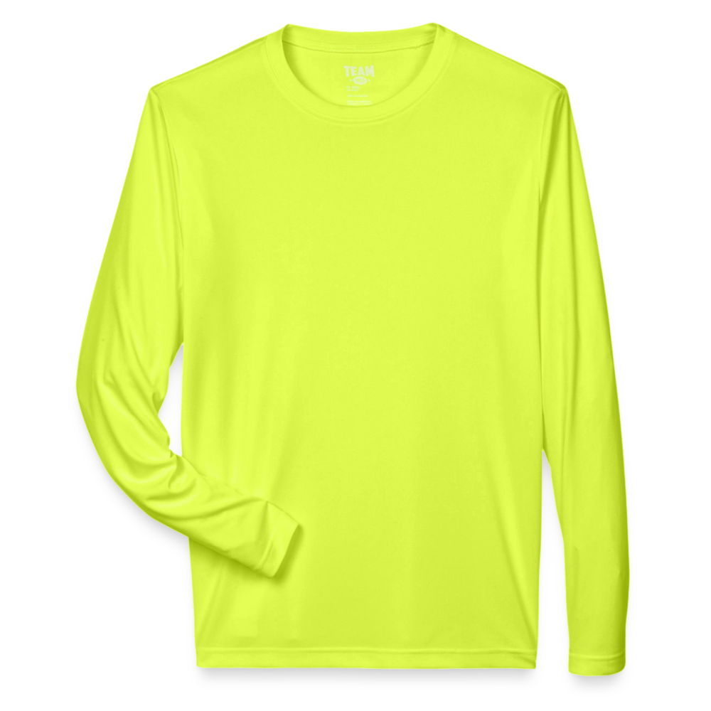 Customizable Men's Zone Performance Long-Sleeve T-Shirt ADD YOUR OWN PHOTO, IMAGES, DESIGNS, QUOTES AND MORE - safety yellow