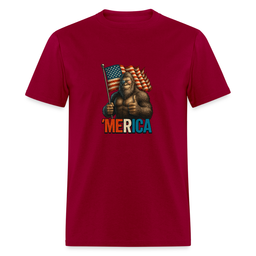 Thumbs Up Merica Big Foot 4th of July Funny and Patriotic Unisex Classic T-Shirt - dark red