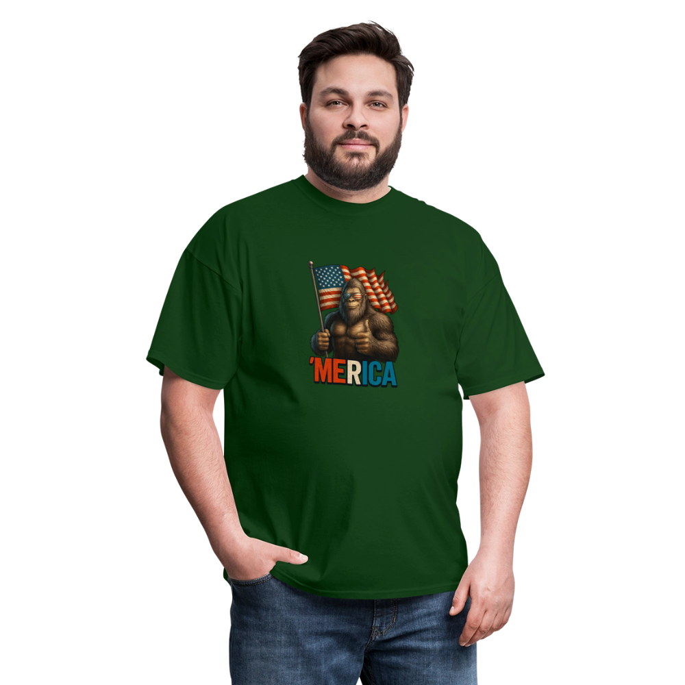 Thumbs Up Merica Big Foot 4th of July Funny and Patriotic Unisex Classic T-Shirt - forest green