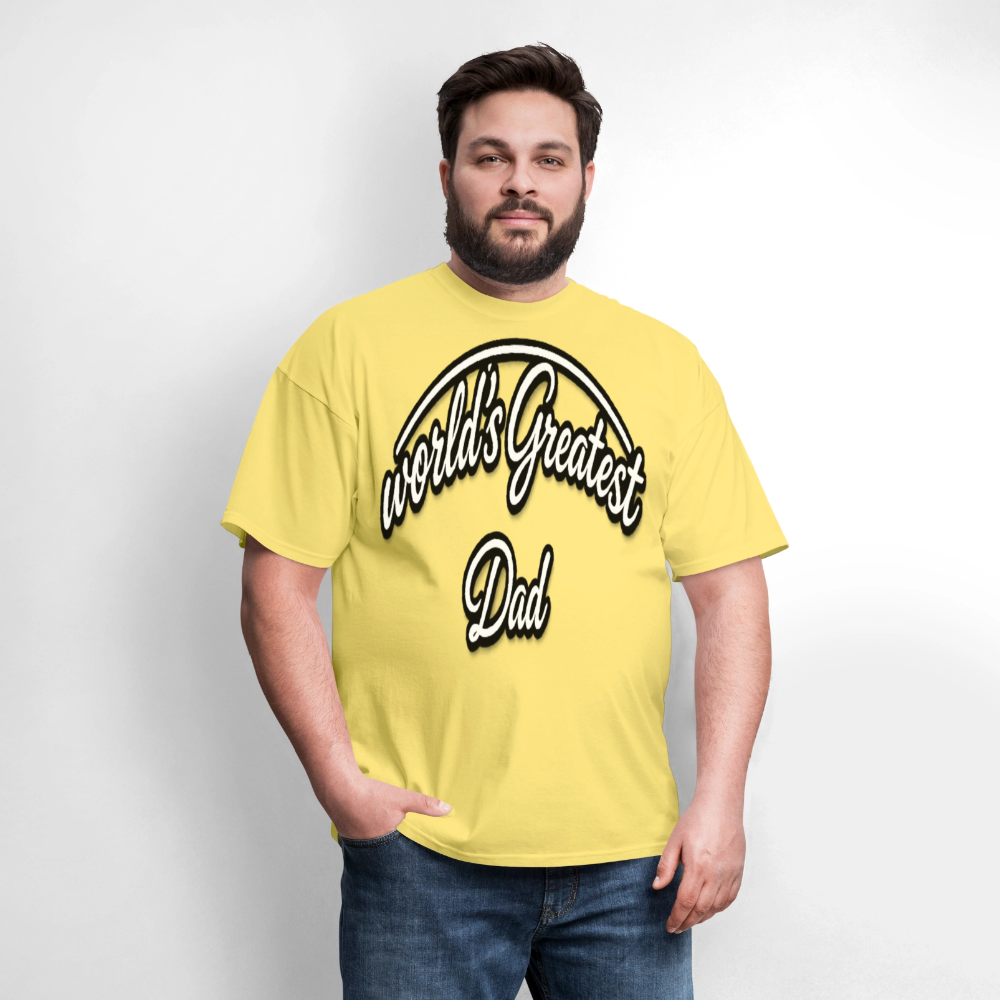 Dad Appreciation T Shirt: Worlds Greatest Dad Script - cornsilk