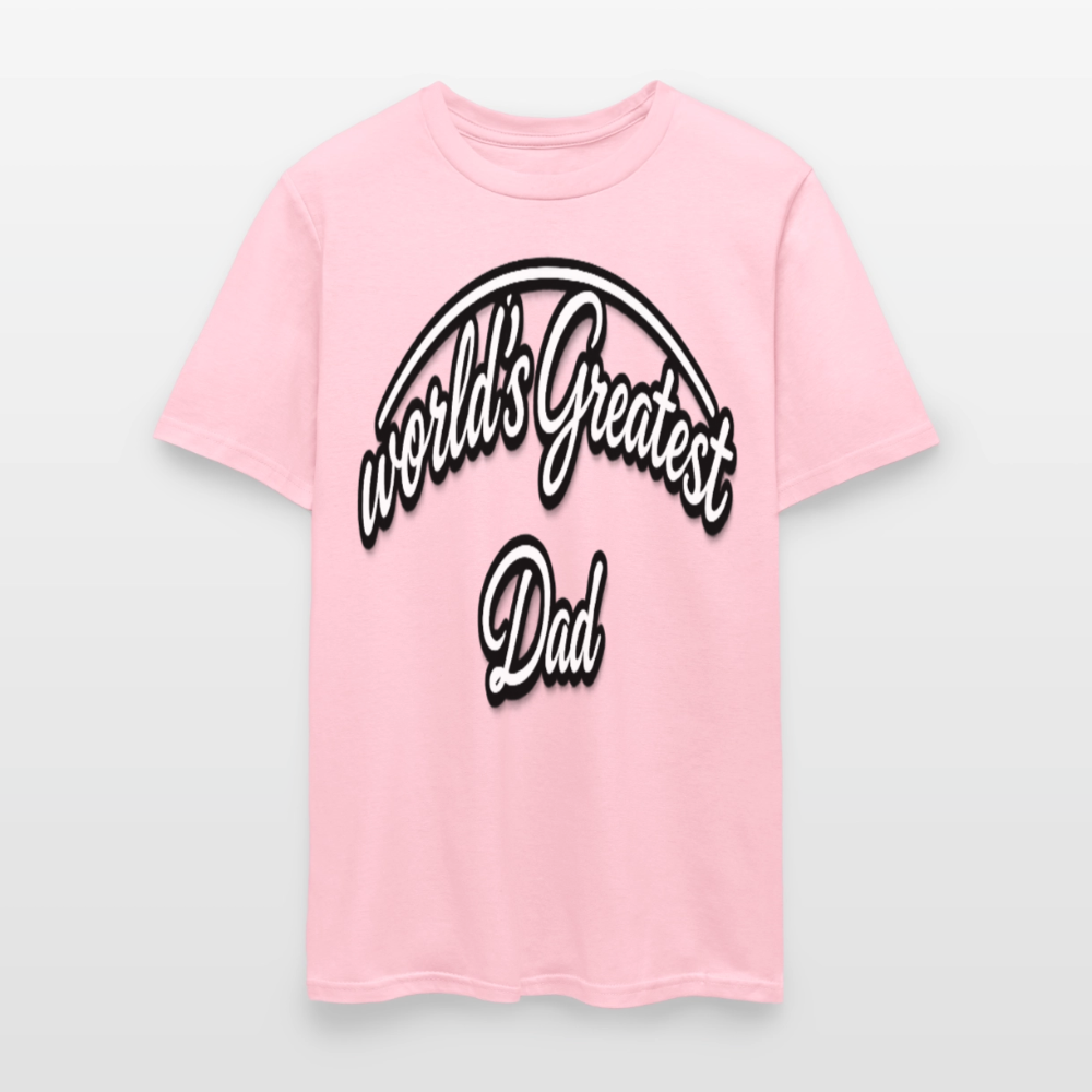 Dad Appreciation T Shirt: Worlds Greatest Dad Script - pink