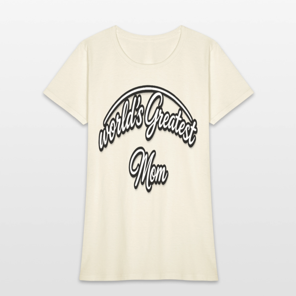 World's Greatest Mom Script Quote Women's T-Shirt - off white