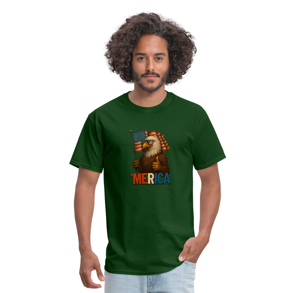 Thumbs Up Merica Eagle 4th of July Funny and Patriotic Unisex Classic T-Shirt - forest green