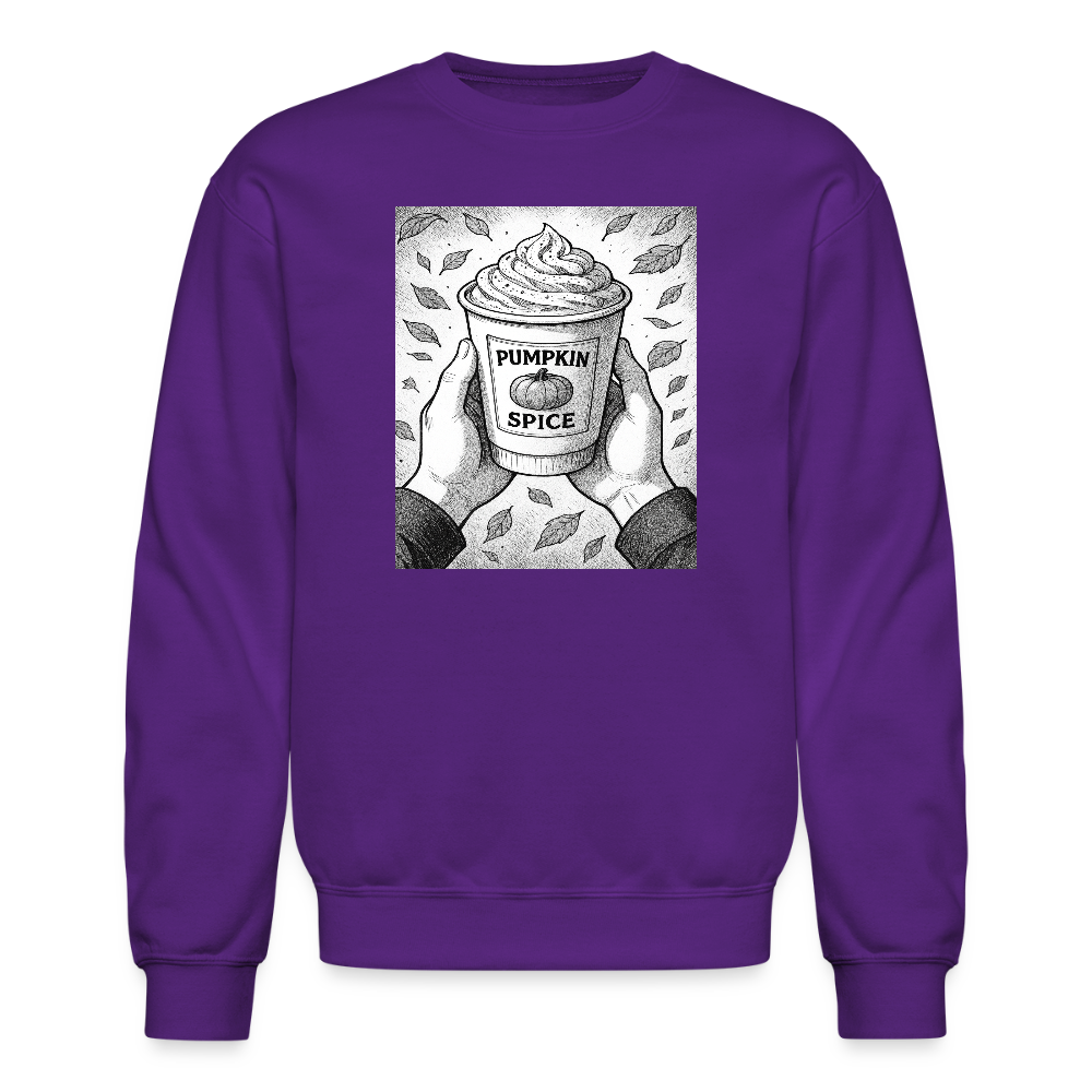 Pumpkin Spice Latte Season Design Crewneck Sweatshirt - purple