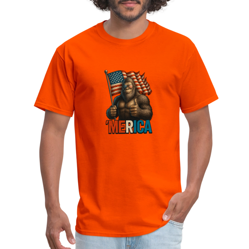 Thumbs Up Merica Big Foot 4th of July Funny and Patriotic Unisex Classic T-Shirt - orange