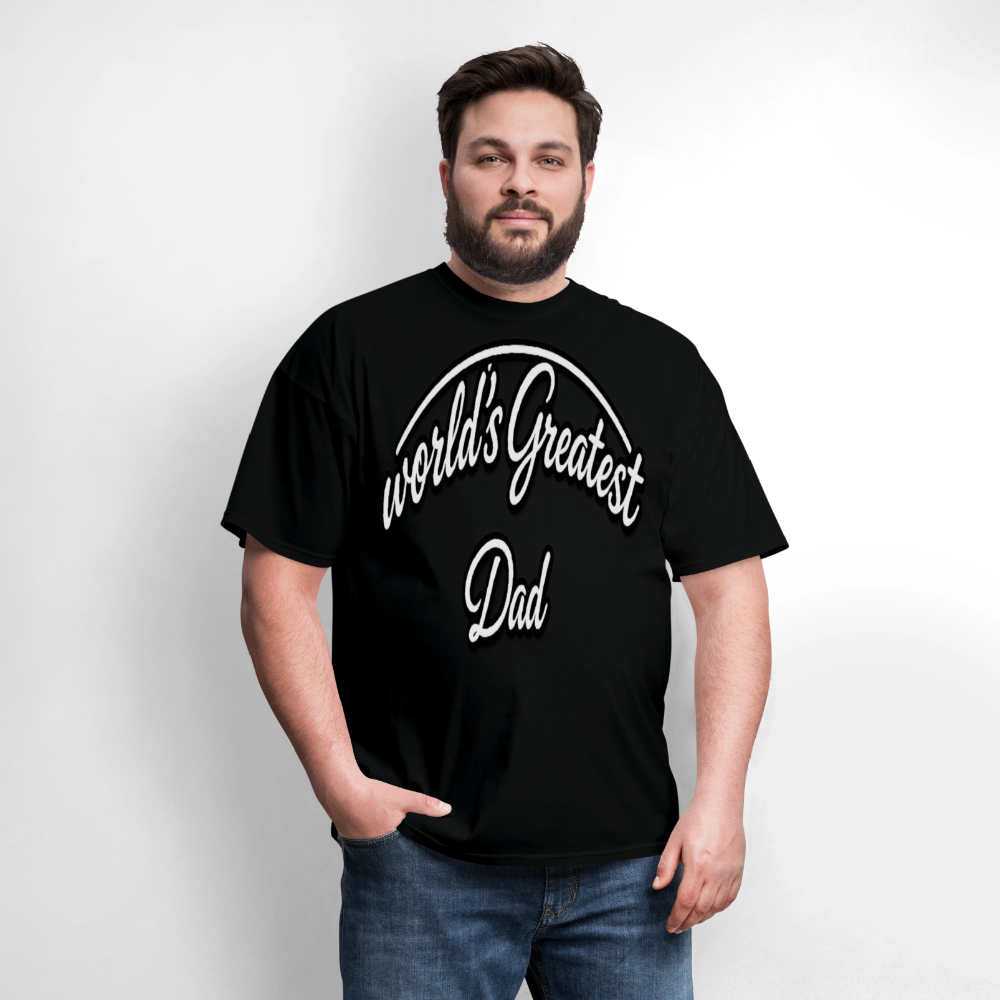 Dad Appreciation T Shirt: Worlds Greatest Dad Script - black