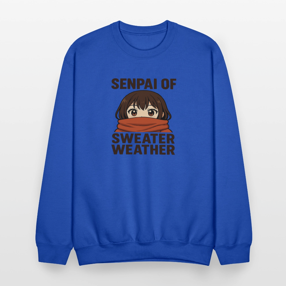 Senpai of Sweater Weather Anime Meme Crewneck Sweatshirt - royal blue