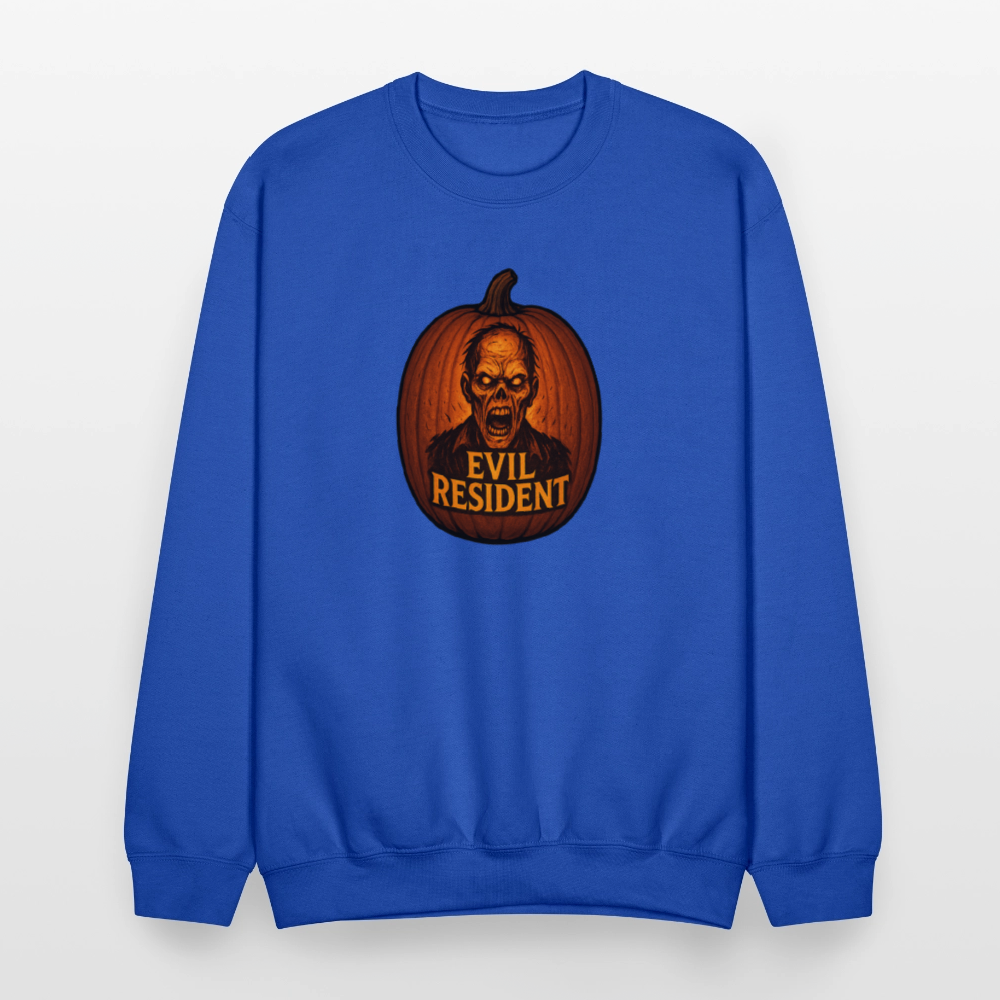 Evil Resident Zombie Pumpkin Halloween Art Crewneck Sweatshirt - royal blue