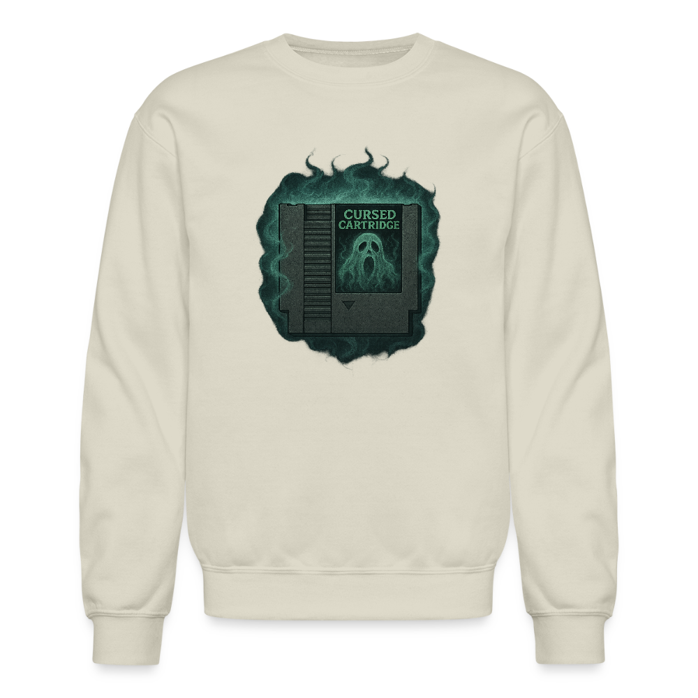 Haunted Retro Gamer Cursed Cartridge Crewneck Sweatshirt - Sand