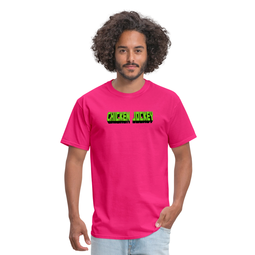 Chicken Jockey Green Unisex Classic T-Shirt - fuchsia