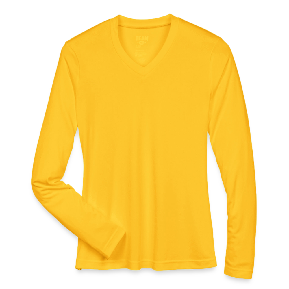 Customizable Ladies' Zone Performance Long-Sleeve T-Shirt ADD YOUR OWN PHOTO, IMAGES, DESIGNS, QUOTES AND MORE - gold