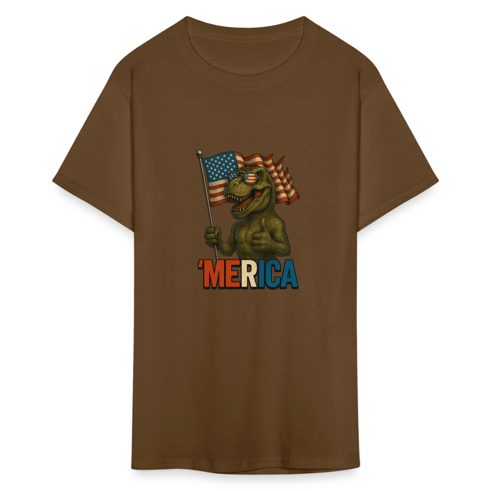 Thumbs Up Merica T Rex 4th of July Funny and Patriotic Unisex Classic T-Shirt - brown