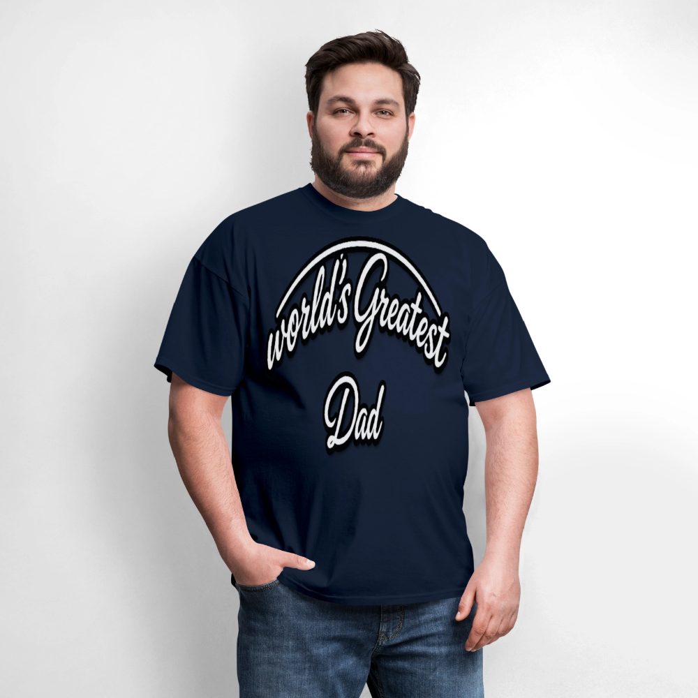 Dad Appreciation T Shirt: Worlds Greatest Dad Script - navy