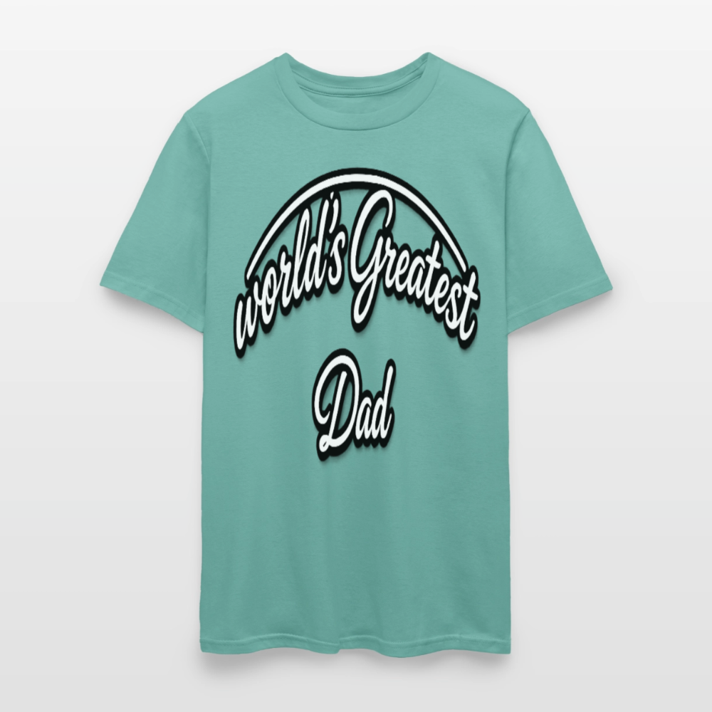 Dad Appreciation T Shirt: Worlds Greatest Dad Script - aquatic