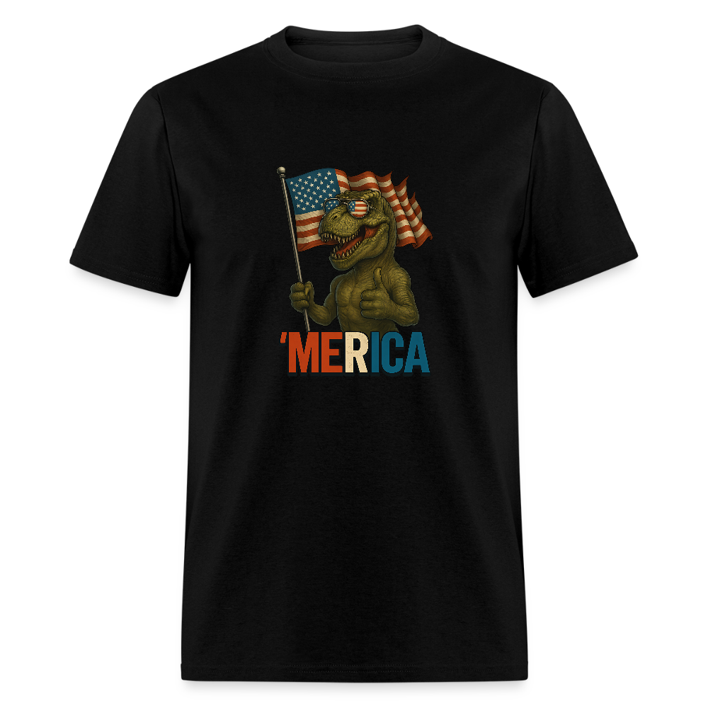 Thumbs Up Merica T Rex 4th of July Funny and Patriotic Unisex Classic T-Shirt - black