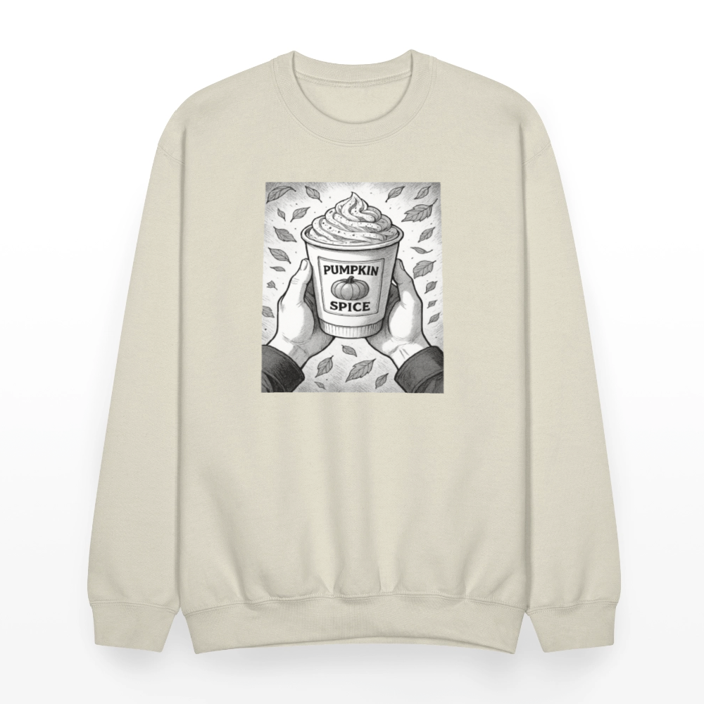 Pumpkin Spice Latte Season Design Crewneck Sweatshirt - Sand