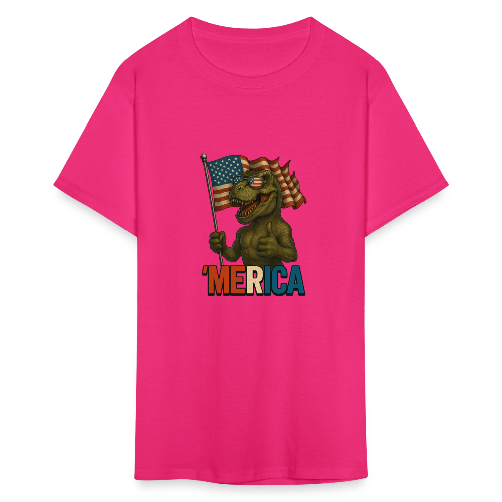 Thumbs Up Merica T Rex 4th of July Funny and Patriotic Unisex Classic T-Shirt - fuchsia