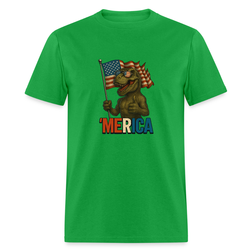 Thumbs Up Merica T Rex 4th of July Funny and Patriotic Unisex Classic T-Shirt - bright green