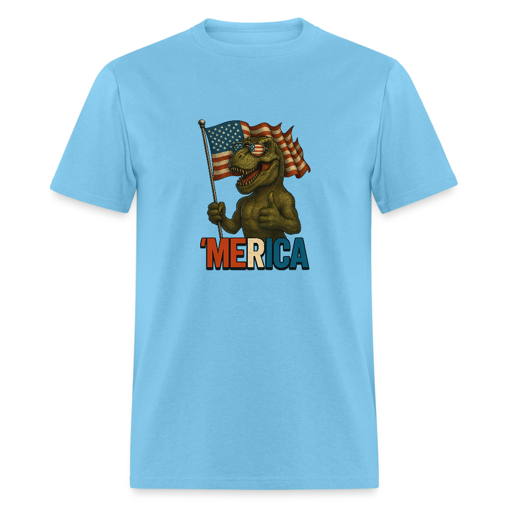 Thumbs Up Merica T Rex 4th of July Funny and Patriotic Unisex Classic T-Shirt - aquatic blue
