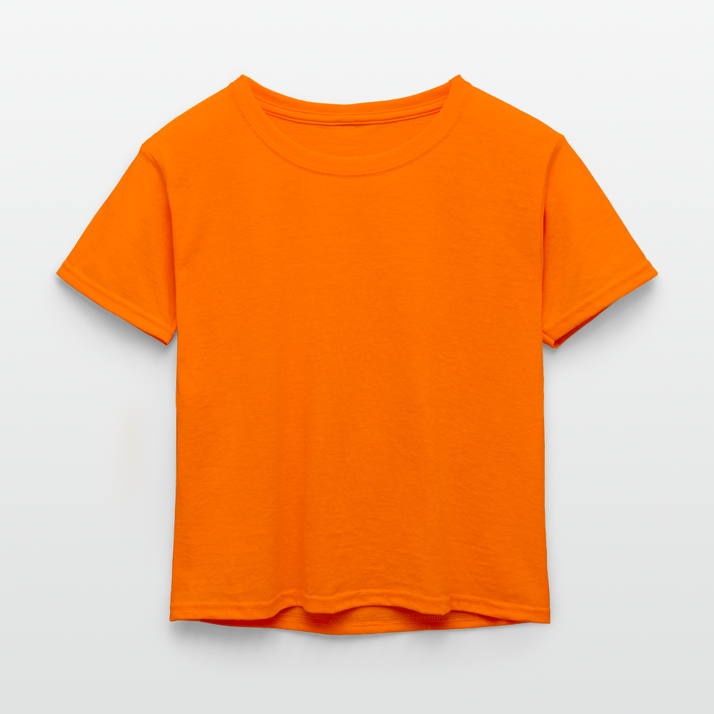 Customizable Kid's 50/50 Neon T-Shirt ADD YOUR OWN PHOTO, IMAGES, DESIGNS, QUOTES AND MORE - neon orange