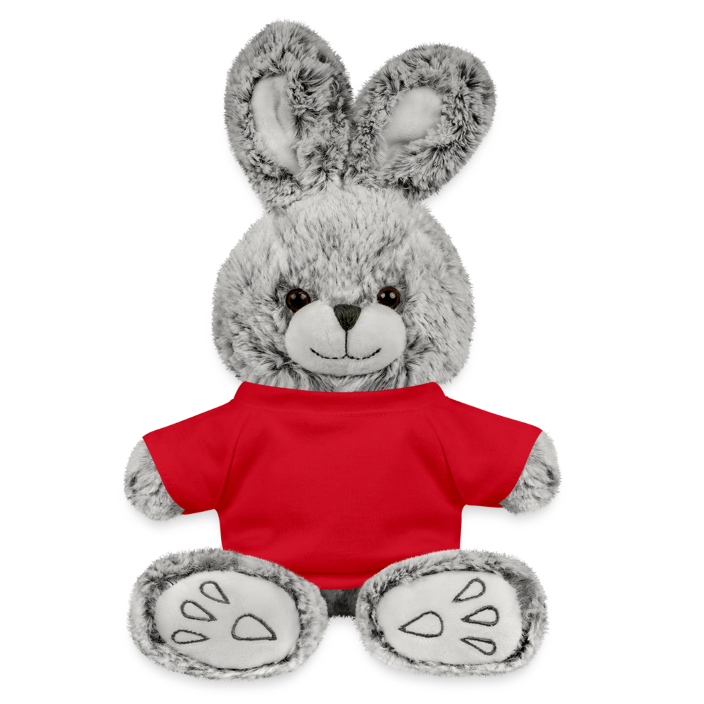 Customizable Rabbit Plushie ADD YOUR OWN PHOTO, IMAGES, DESIGNS, QUOTES AND MORE - red