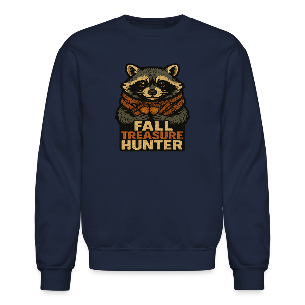 Raccoon Fall Treasure Hunter Crewneck Sweatshirt - navy