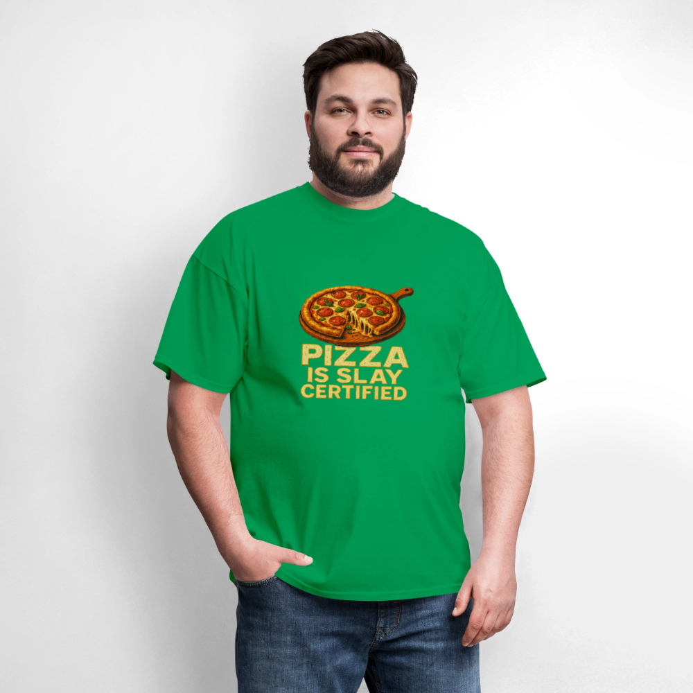 Pizza Is Slay Certified Funny Meme Gift for Pizza Lovers Unisex Classic T-Shirt - bright green