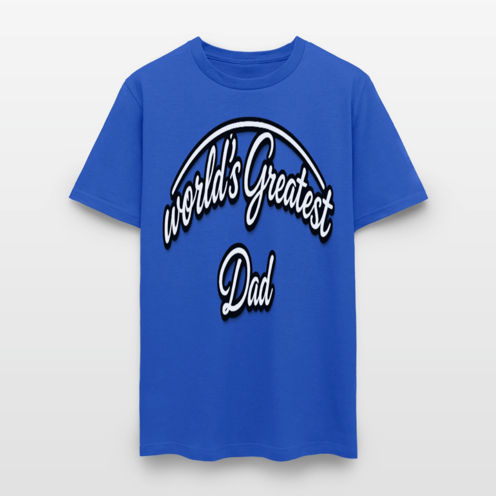Dad Appreciation T Shirt: Worlds Greatest Dad Script - royal blue