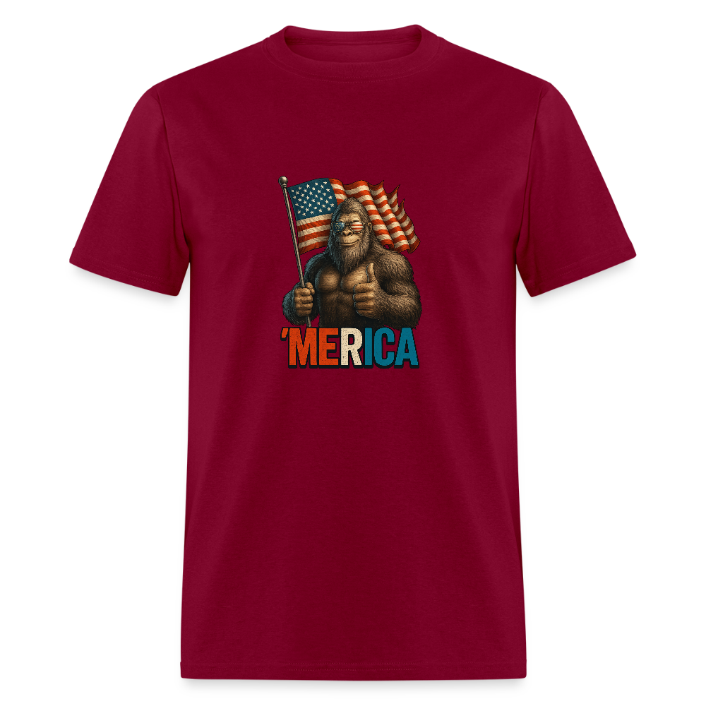 Thumbs Up Merica Big Foot 4th of July Funny and Patriotic Unisex Classic T-Shirt - burgundy