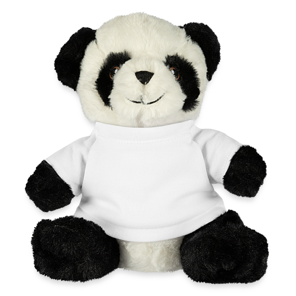 Customizable Panda Bear Plushie ADD YOUR OWN PHOTO, IMAGES, DESIGNS, QUOTES AND MORE - white