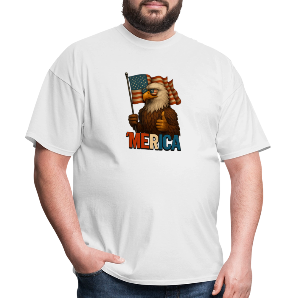 Thumbs Up Merica Eagle 4th of July Funny and Patriotic Unisex Classic T-Shirt - white