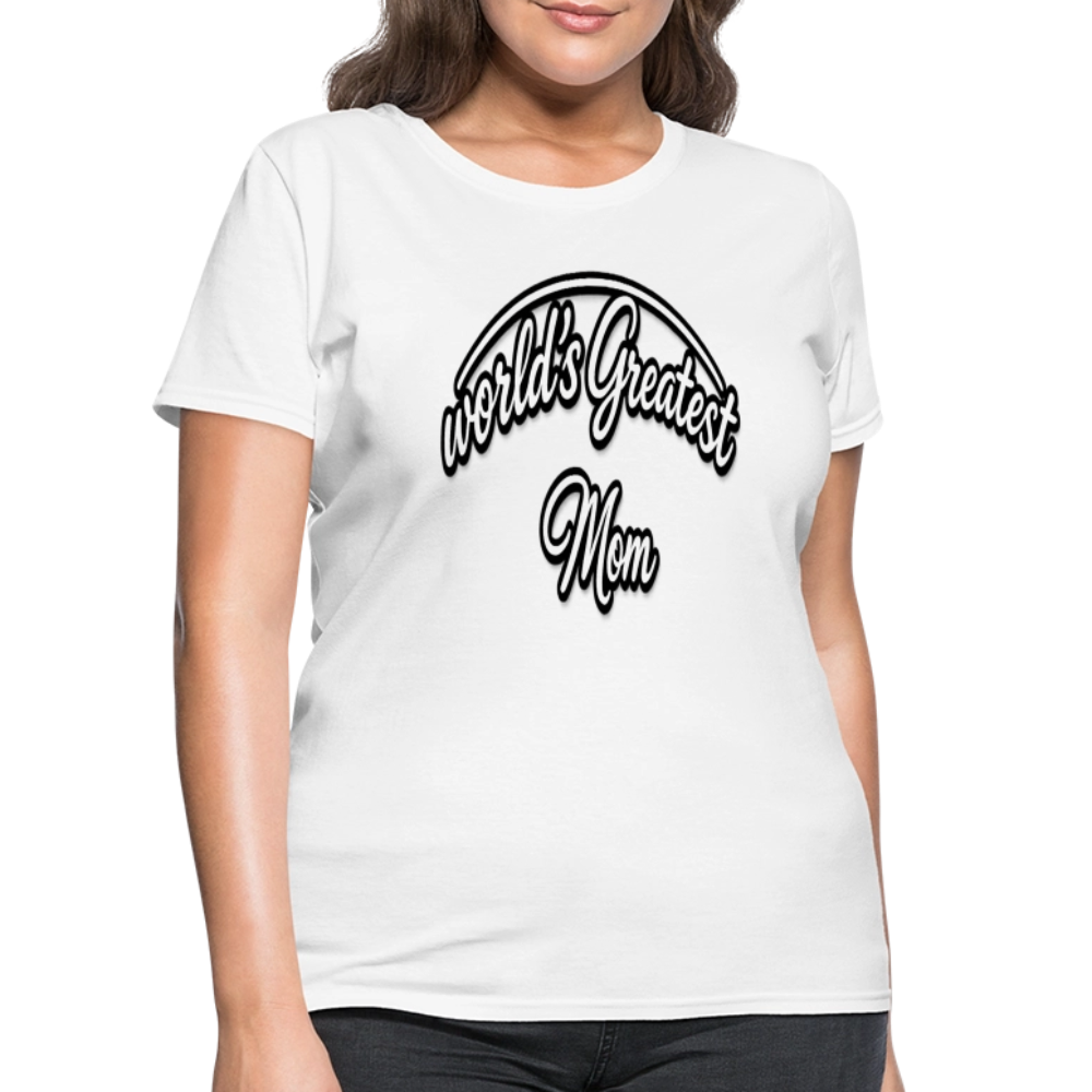 World's Greatest Mom Script Quote Women's T-Shirt - white