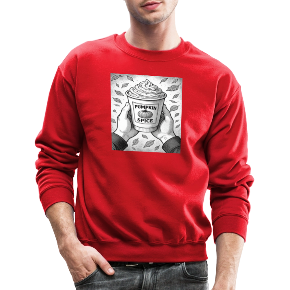 Pumpkin Spice Latte Season Design Crewneck Sweatshirt - red