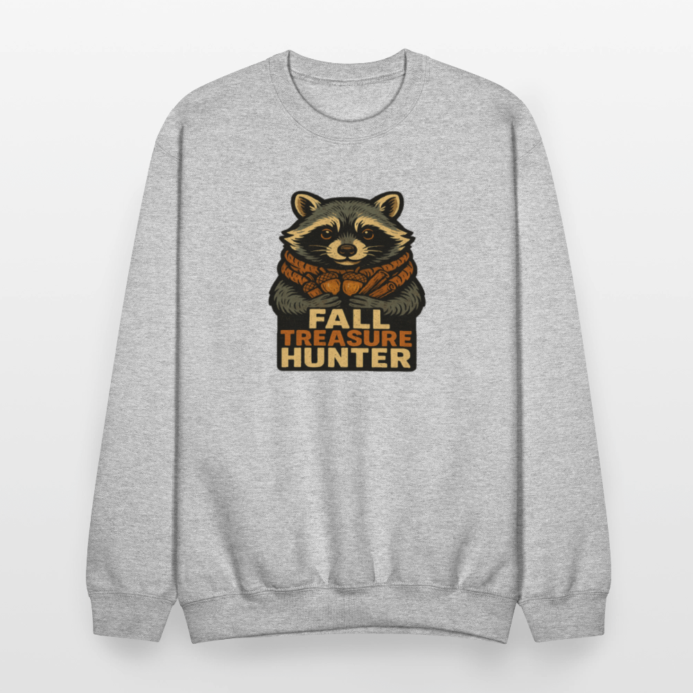 Raccoon Fall Treasure Hunter Crewneck Sweatshirt - heather gray