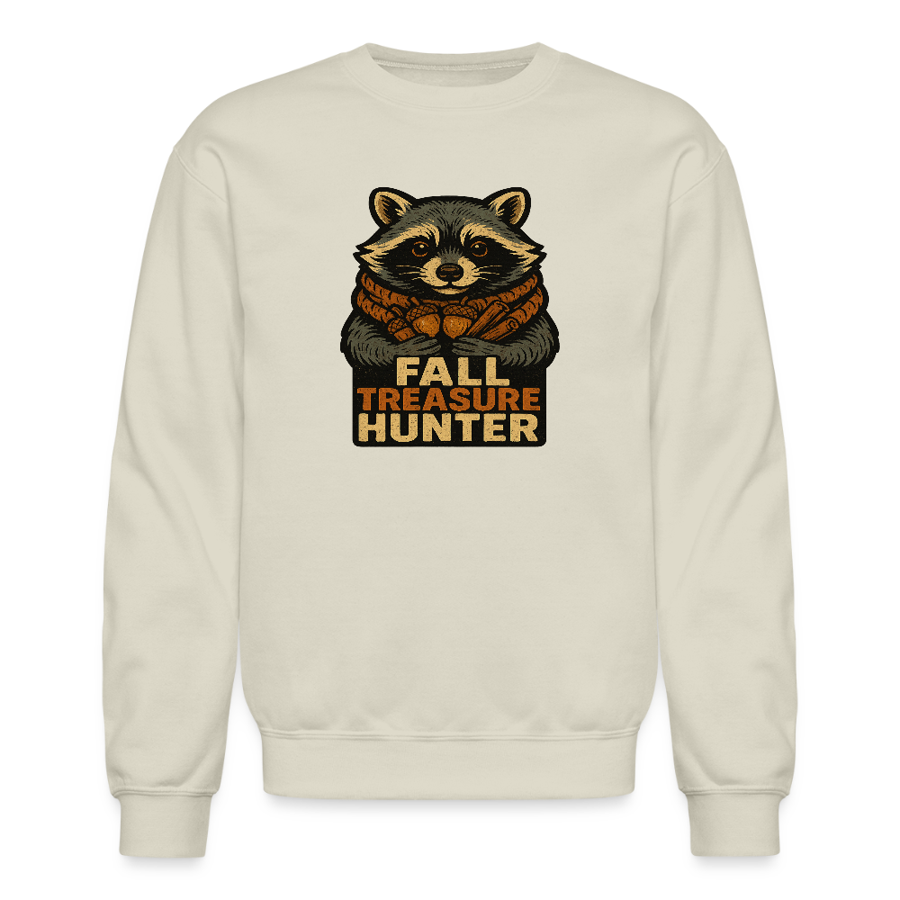 Raccoon Fall Treasure Hunter Crewneck Sweatshirt - Sand