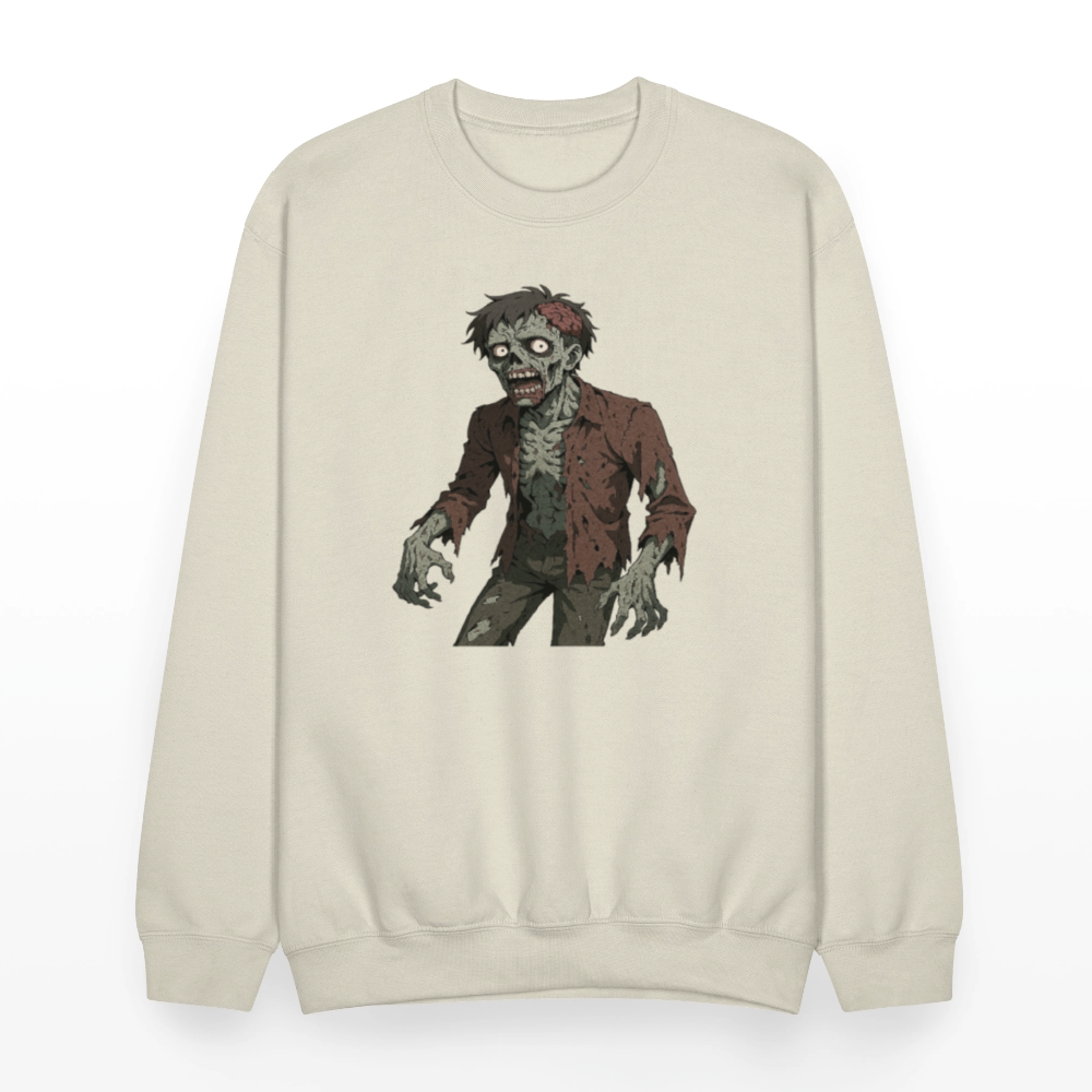 Creepy Zombie Horror Art Crewneck Sweatshirt - Sand