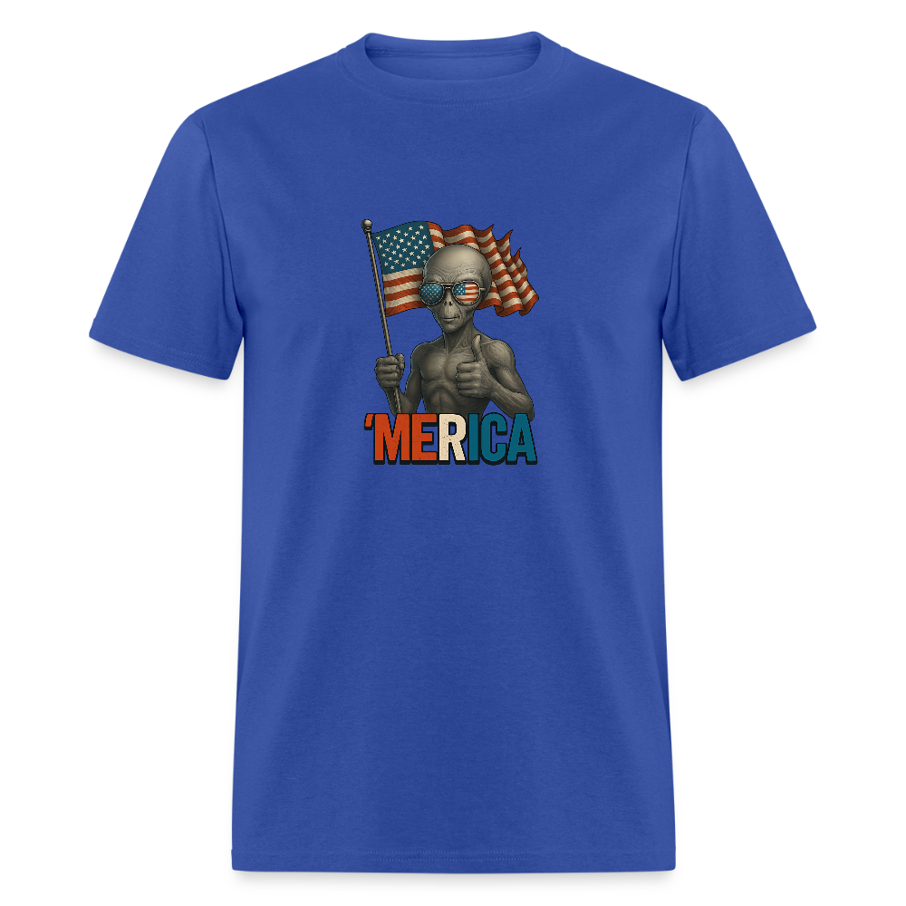 Thumbs Up Merica Alien 4th of July Funny and Patriotic Unisex Classic T-Shirt - royal blue