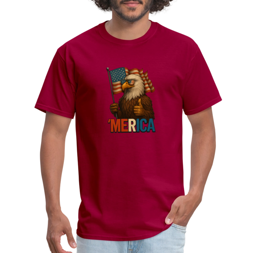 Thumbs Up Merica Eagle 4th of July Funny and Patriotic Unisex Classic T-Shirt - dark red