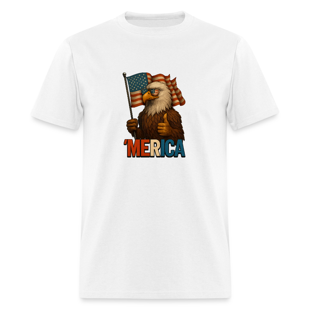 Thumbs Up Merica Eagle 4th of July Funny and Patriotic Unisex Classic T-Shirt - white
