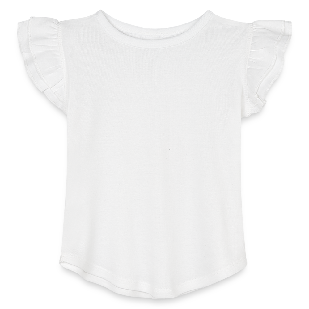 Customizable Toddler Girls Flutter T-shirt ADD YOUR OWN PHOTO, IMAGES, DESIGNS, QUOTES AND MORE - white