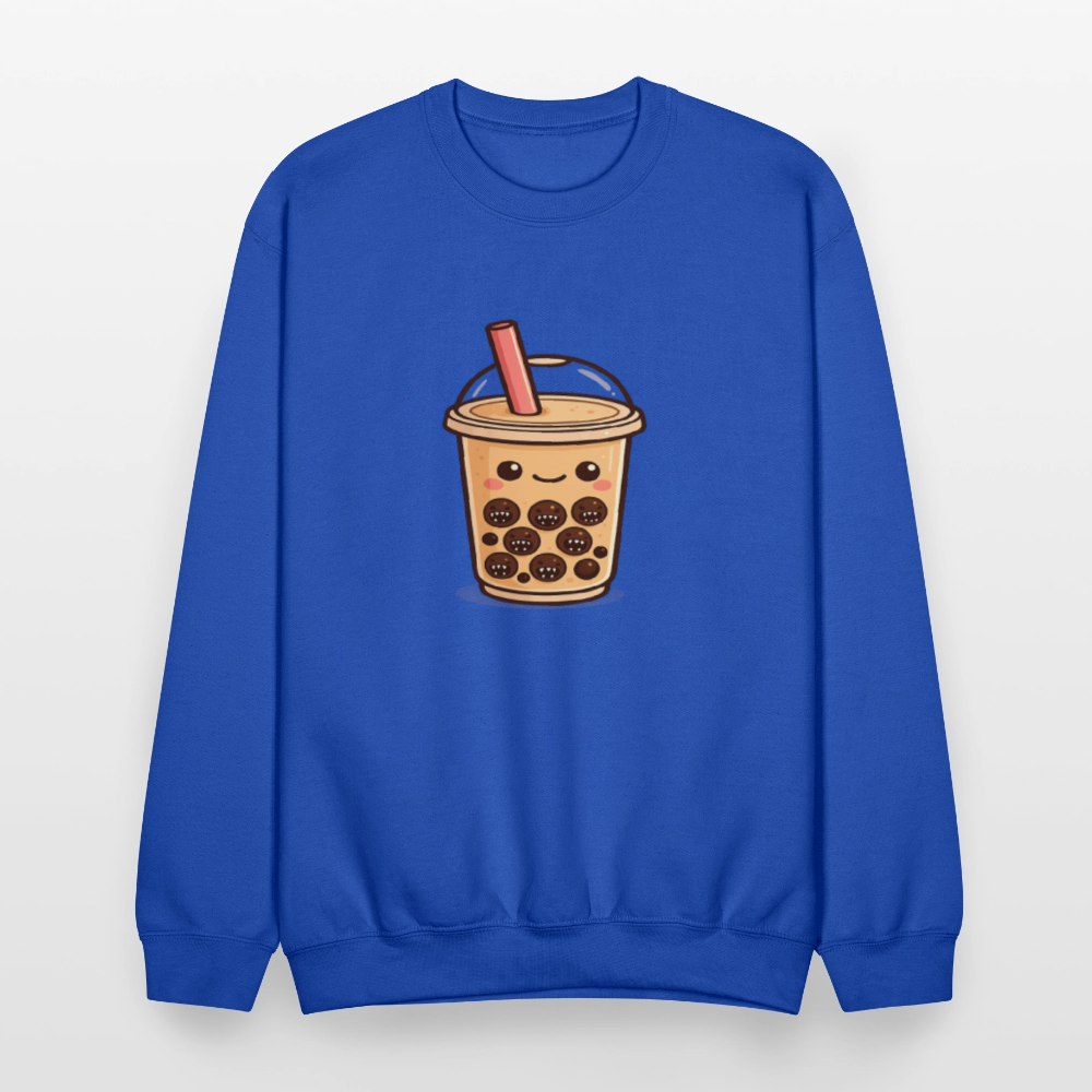 Kawaii Bubble Tea Monster Meme Crewneck Sweatshirt - royal blue