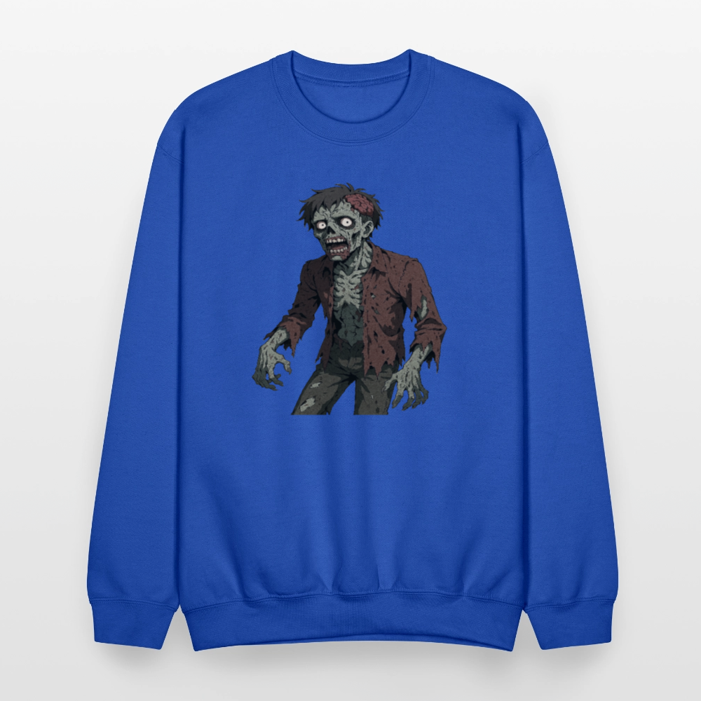 Creepy Zombie Horror Art Crewneck Sweatshirt - royal blue