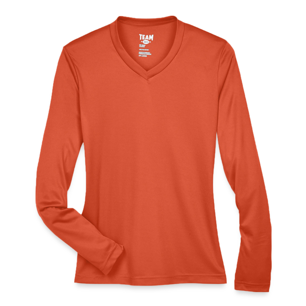 Customizable Ladies' Zone Performance Long-Sleeve T-Shirt ADD YOUR OWN PHOTO, IMAGES, DESIGNS, QUOTES AND MORE - orange